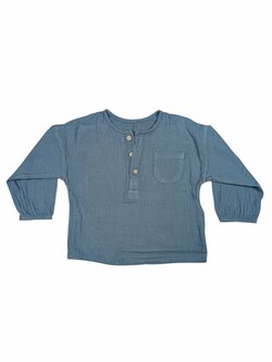 Modré triko s dlouhým rukávem a kapsičkou secondhand George Modré triko s dlouhým rukávem a kapsičkou secondhand George